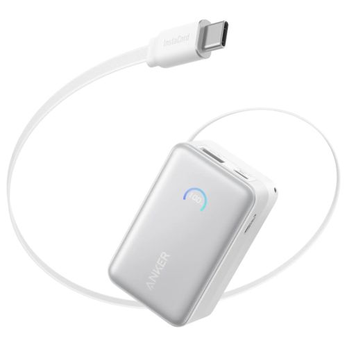 Батарея універсальна Anker Nano 10000mAh, 45W, Built-In USB-C Cable, white (A1638H21)
