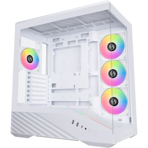 Корпус для ПК Lian Li V100R case with pre-installed four 120mm RGB PWM fan, White (G99.V100RW.01)