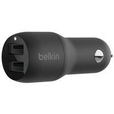 Зарядное устройство Belkin Car Charger 24W Dual USB-A black (CCB001BTBK)