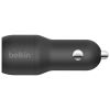 Зарядний пристрій Belkin Car Charger 24W Dual USB-A black (CCB001BTBK) - Зображення 1