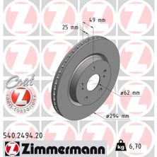 Тормозной диск ZIMMERMANN 540.2494.20