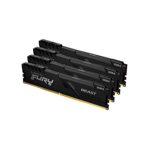 Модуль пам'яті для комп'ютера DDR4 128GB (4x32GB) 3200 MHz Fury Beast Black Kingston Fury (ex.HyperX) (KF432C16BBK4/128)