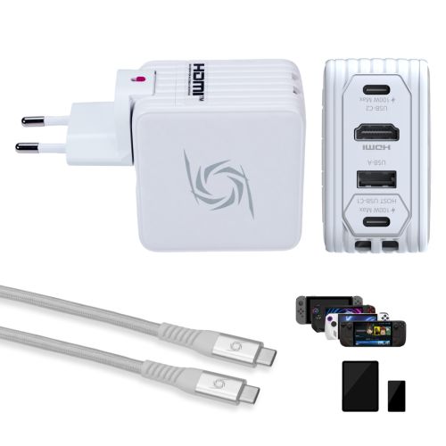 Зарядное устройство AVerMedia GC313 CORE GO 100W 2хUSB-С 1хUSB-A 1xHDMI white (40AAGC313AWP)