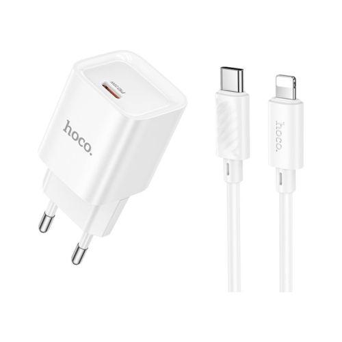 Зарядное устройство HOCO C146A Charm USB-C PD20W + cable USB-C to Lightning White (6942007630252)