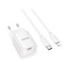 Зарядное устройство HOCO C146A Charm USB-C PD20W + cable USB-C to Lightning White (6942007630252) - Изображение 1
