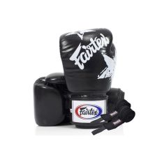 Боксерские перчатки Fairtex BGV1 Nation Print Black 10 унцій (бинти в комплекті) (BGV1_Print_10oz_Black)