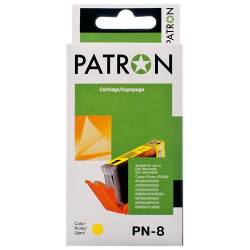 Картридж Patron CANON CLI-8Y YELLOW (№ PN-8Y NEW) (CI-CAN-CLI-8-Y1-PN)