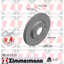 Гальмівний диск ZIMMERMANN 285.3527.20