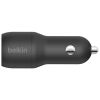 Зарядное устройство Belkin Car Charger (24W) Dual USB-A, USB-A - USB-C, 1m, black (CCE001BT1MBK) - Изображение 2