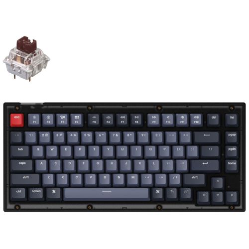 Клавіатура Keychron V1 84 Key QMK Gateron G PRO Brown Hot-Swap RGB Frosted Black (V1A3_KEYCHRON)