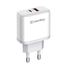 Зарядное устройство ColorWay Power Delivery Port PPS USB (Type-C PD+ USB QC3.0) (45W) white (CW-CHS042PD-WT)