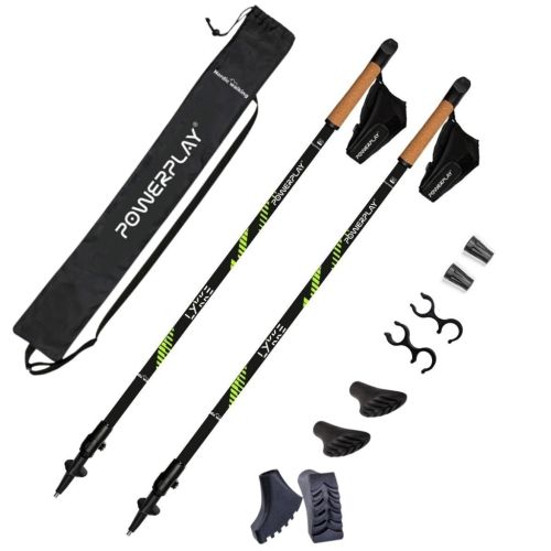 Палиці для скандинавської ходи PowerPlay 9111 Lykke Black/Green 80-135 см (PP_9111_Green)