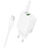 Зарядний пристрій BOROFONE BN29 Fuente 1xUSB-C PD30W + 1xUSB QC3.0 + cable USB-C to USB-C White (6941991120343) - Зображення 1