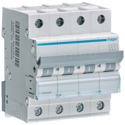 Автоматичний вимикач Hager 4-п. C 16A (6kA) 4M (B) (MCN416)