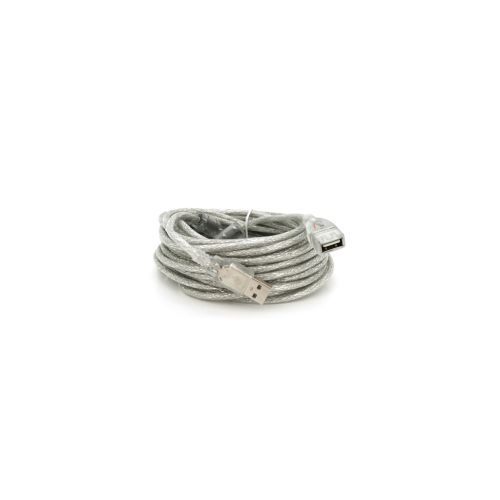 Дата кабель USB 2.0 AM/AF 10.0m ferrite transparent white Voltronic (YT-AM/AF-10TBL)