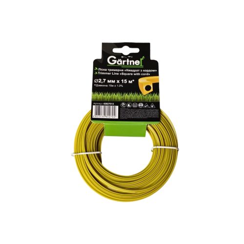 Жилка косильная Gartner Квадрат с кордом 2,7 мм × 15 м (42827015)