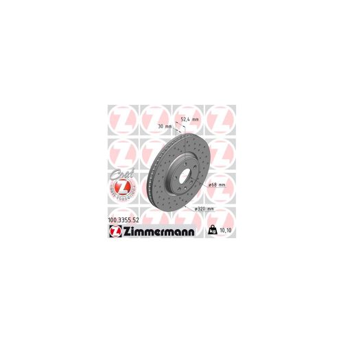 Тормозной диск ZIMMERMANN 100.3355.52