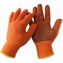 Захисні рукавички Werk ХБ помаранч., чорна крапка (WE2105Н)