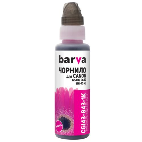 Чернила Barva Canon GI-43 100 мл, magenta, флакон OneKey 1K (CGI43-843-1K)