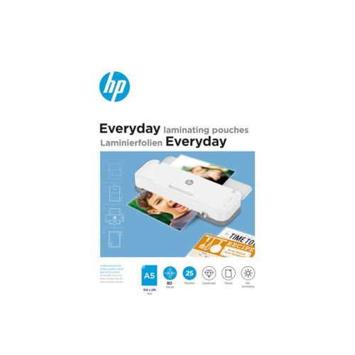Плівка для ламінування HP Everyday Laminating Pouches, A5, 80 Mic, 154 x 216, 25 pcs (9155) (838141)