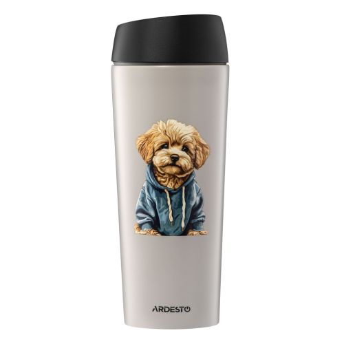 Термокружка Ardesto Coffee Time Maltipoo 450мл, нержавіюча сталь, бежевий (AR2645MP)