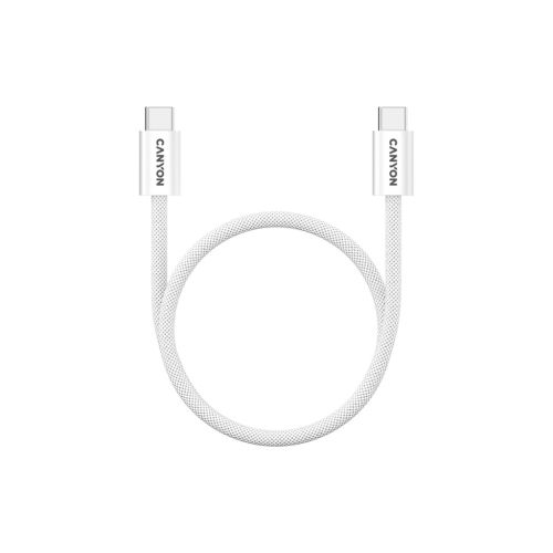 Дата кабель USB-C to USB-C 1.0m 60W Magnet Braided White Canyon (CND-CCMG60AB15W)