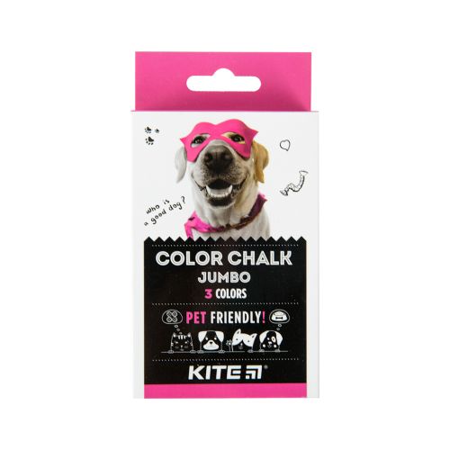Крейда Kite кольорова Jumbo Dogs, 3 кольори (K22-077)