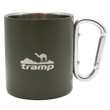 Чашка туристическая Tramp 350 мл с карабином Olive (UTRC-122-olive)