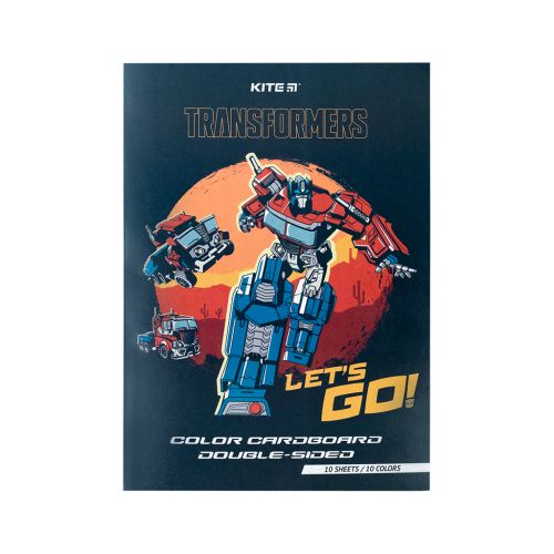 Кольоровий картон Kite А4 двосторонній Transformers 10 аркушів (TF24-255)