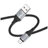 Дата кабель USB 2.0 AM to Micro 5P 1.0m 2.4A nylon X102 black HOCO (6942007608763) - Изображение 2