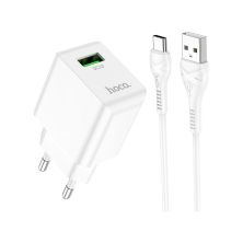 Зарядное устройство HOCO C98A Proton USB QC3.0 + cable USB to USB-C White (6931474766878) Зарядное устройство HOCO C98A Proton USB QC3.0 + cable USB to USB-C White (6931474766878)