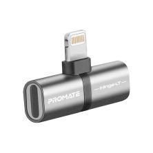 Перехідник Lightning M to 2xLightning F Audiо + Charge Promate (ihinge-lt.grey) Перехідник Lightning M to 2xLightning F Audiо + Charge Promate (ihinge-lt.grey)