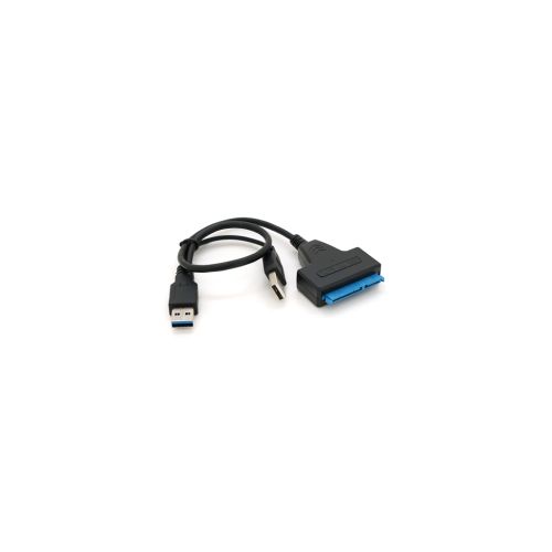 Перехідник USB 3.0 AM + USB 2.0 AM to SATA 0.1m for HDD/SSD black Voltronic (YT-C3.0+2.0-SATA/0.1)