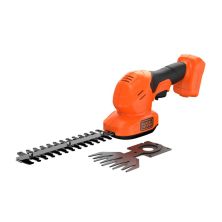 Кусторез Black&Decker 18V, насадки - 20 см/8 мм, 10 см/18 мм (без АКБ и ЗУ) (BCSS18B)