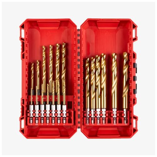 Набор сверл Milwaukee по металлу PACKOUT RedHEX HSS-G TiN, 19шт (4932493866)