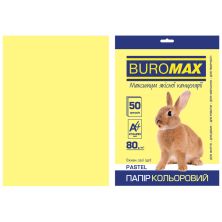 Бумага Buromax А4, 80g, PASTEL yellow, 50sh (BM.2721250-08)
