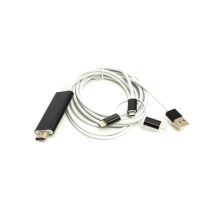 Кабель мультимедийный HDMI (M) to Lightning, Type-C, mirco USB 1.0m PowerPlant (CA911912)
