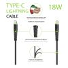 Дата кабель Type-C to Lightning 1.2m CBFLEXTL1 18W black Intaleo (1283126542459) - Изображение 2