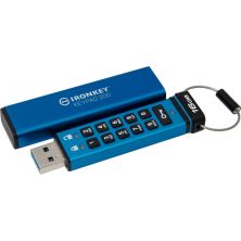 USB флеш накопитель Kingston 16GB IronKey Keypad 200 Blue USB 3.2 (IKKP200/16GB)