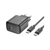 Зарядное устройство HOCO CS22A Value USB-C PD30W + cable USB-C to USB-C Black (6942007609937) - Изображение 2
