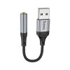 Кабель мультимедійний USB AM to 3.5mm F LS36 black HOCO (6942007608879) - Зображення 1