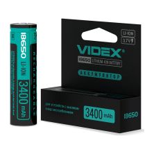 Аккумулятор 18650 3400mAh Li-Ion, protect, color box/1шт Videx (18650-P/3400/1CB)