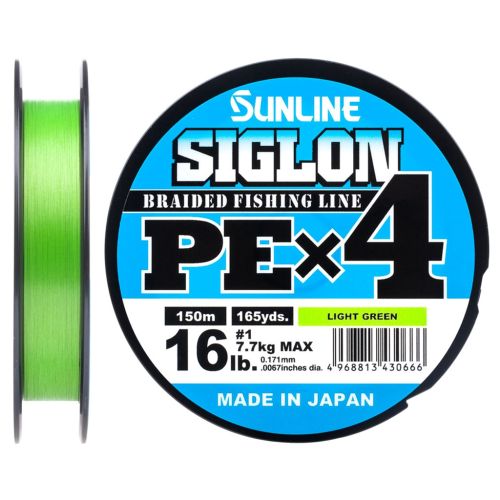 Шнур Sunline Siglon PE н4 300m 1.7/0.223mm 30lb/13.0kg Light Green (1658.09.42)