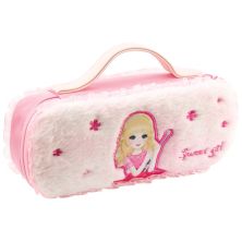 Пенал Cool For School сумка пухнастий з аплікацією Cool For School 1 відділення Рожевий (7471-pink)
