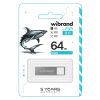 USB флеш накопичувач Wibrand 64GB Shark Silver USB 2.0 (WI2.0/SH64U4S) - Зображення 1