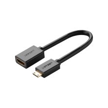 Переходник Mini HDMI M to HDMI F 0.22m black Ugreen (20137)