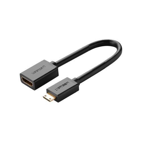 Переходник Mini HDMI M to HDMI F 0.22m black Ugreen (20137)