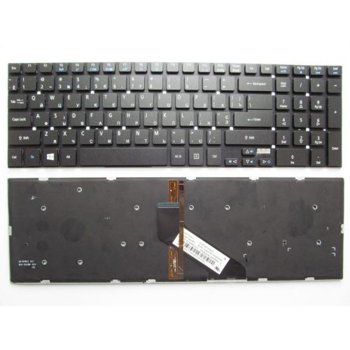 Клавіатура ноутбука Acer Aspire 5755G/E1-522/V3-531 черная без рамки подсветкой UA (A43823)