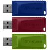 USB флеш накопитель Verbatim 3x16GB Slider Red/Blue/Green USB 2.0 (49326) - Изображение 1