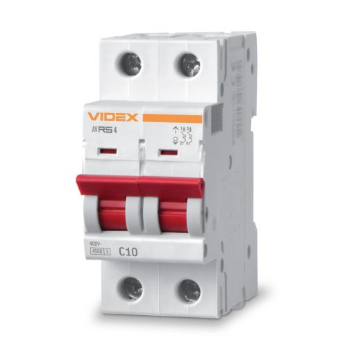 Автоматический выключатель Videx RS4 RESIST 2п 10А С 4,5кА (VF-RS4-AV2C10)